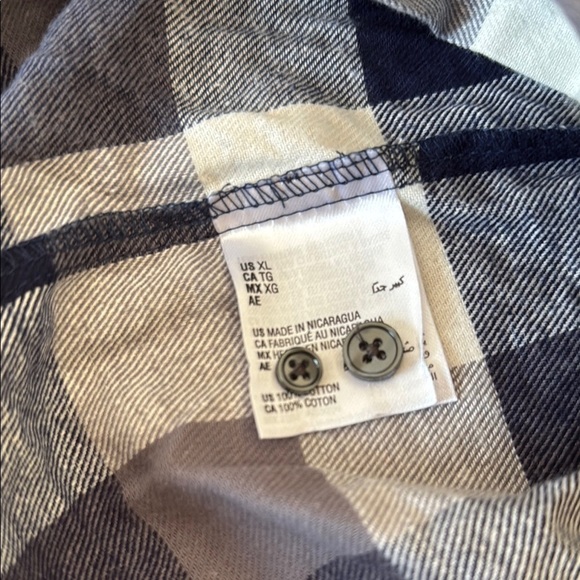 NEW Club Room Blue and White Plaid Flannel Button Down Shirt Men XL - Picture 5 of 7